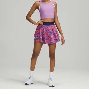 Lululemon COURT RIVAL SKIRT Chroma Clash Multi/Mineral Blue Size 6 TALL